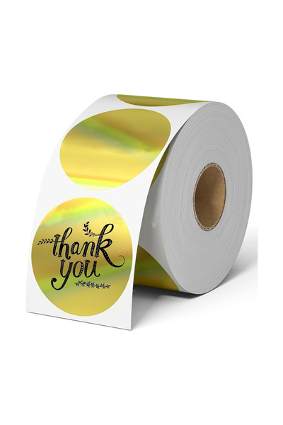 L&Wen ملصق حراري دائري ذهبي، ملصق ورقي متعدد الأغراض لشعار الباركود التجاري، 50 مم × 50 مم، 400 قطعة