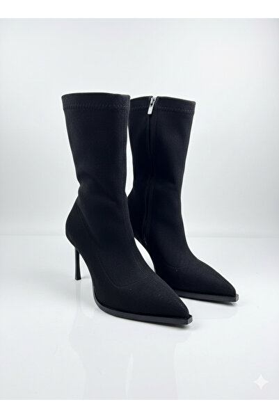 Passion Moda Evi Siyah Süet Streç Bot&Bootie