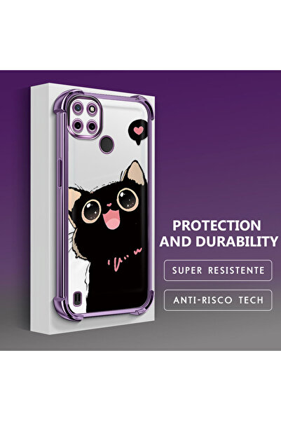 Hontinga حافظة هاتف شفافة من السيليكون الناعم متوافقة مع هاتف Realme C21Y/C25...