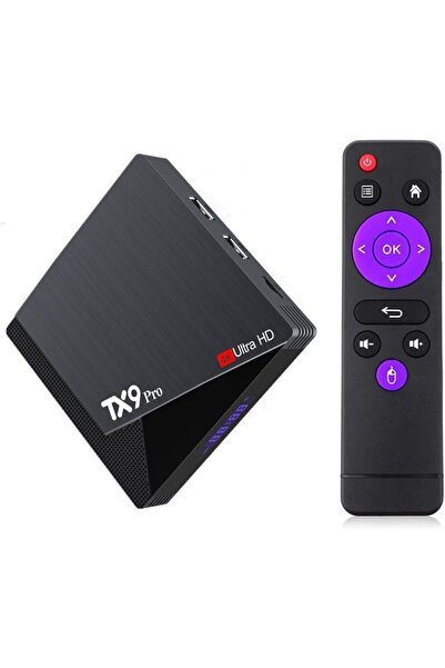 Generic جهاز Android TV Box 10.0، جهاز TX9 PRO الذكي للتلفزيون، ذاكرة 2 جيجابايت/16 جيجابايت، يدعم شبكة واي فاي بتردد 2.4 جيجاهرتز/5.8 جيجاهرتز، منفذ إيثرنت، دقة 4K و6K، ترميز H.265.