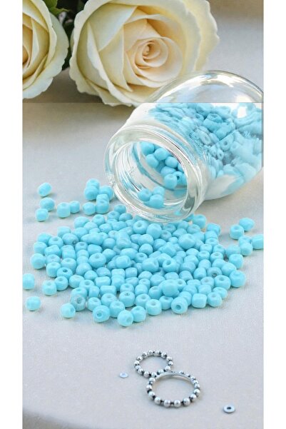 feyza collection 0.6mm 500 Gr Light Blue Sand Beads for Jewelry Design 1St Ch...