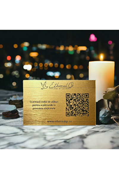EthernalQR QR Commemorative Plaque - gold