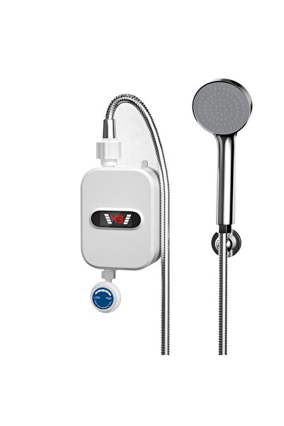 MACON طقم دش مع سخان مياه كهربائي فوري بدون خزان، تحكم حراري، شاشة LCD، مقاوم للماء