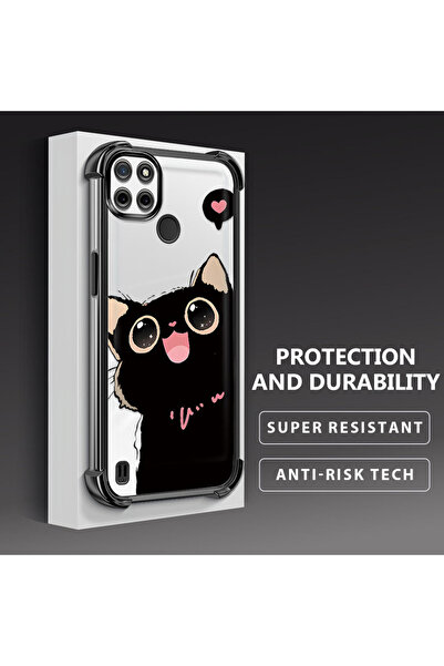 Hontinga حافظة هاتف شفافة من السيليكون الناعم متوافقة مع هاتف Realme C21Y/C25...