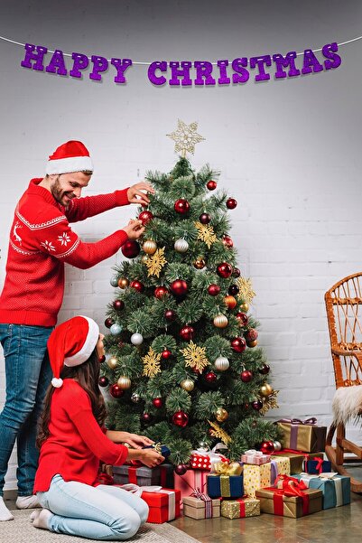 Artikel لافتة مكتوبة لعيد الميلاد السعيد باللون الأرجواني، يوم خاص، منظمة دعو...