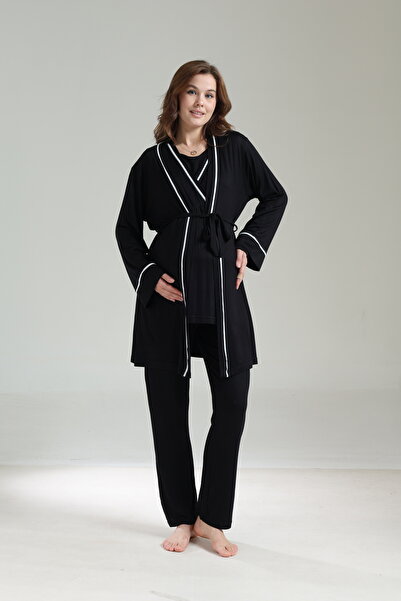 Lohusa Homewear Women's Black Long Sleeve Special Design Stylish Maternity Pa...