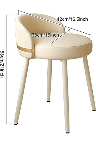 EAGL MART 360° Rotating Makeup Chair, Dressing Chair, Cream Style Vanity Stoo...