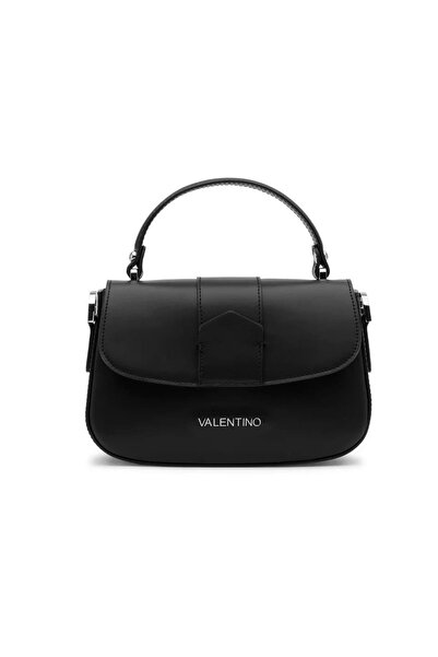 Valentino Kadın Kapaklı Deri Omuz Çantası - Siyah