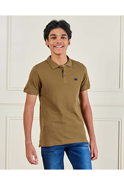 REDTAG تيشيرت بولو بني للأولاد الكبار