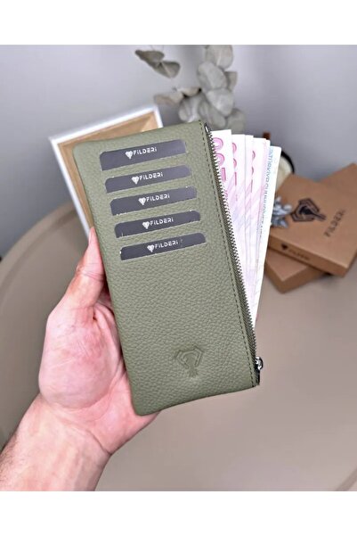 Fil Deri Genuine Leather Long Card Holder with Coin Compartment 2127