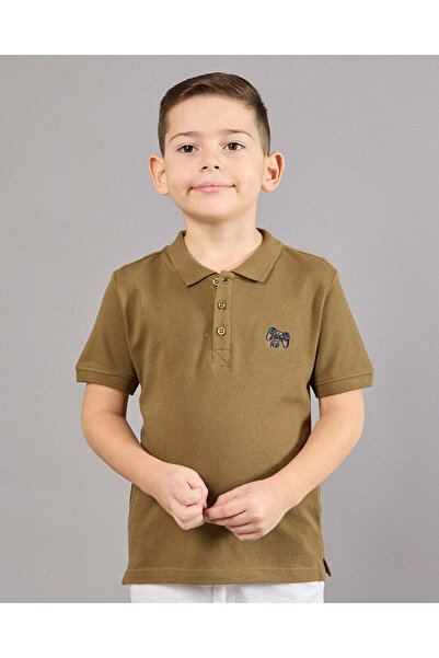 REDTAG Boys Olive Polo T-Shirt