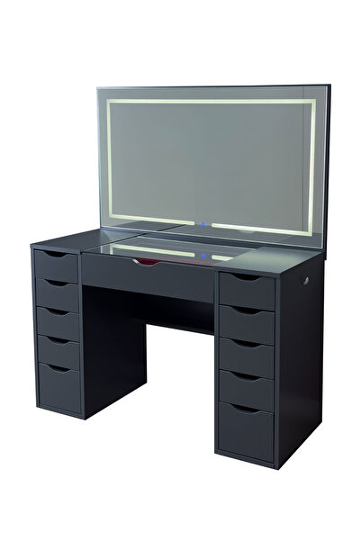 benim odam Diva Cam Tablalı Full Led Dokunmatik Aynalı 11 Çekmeceli Kulis Mak...