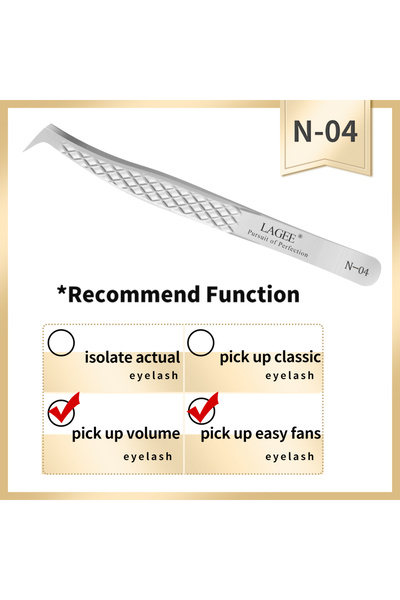 Choice1 N-04 LAGEE eyelash extension tweezer volume precise luxury diamond gr...