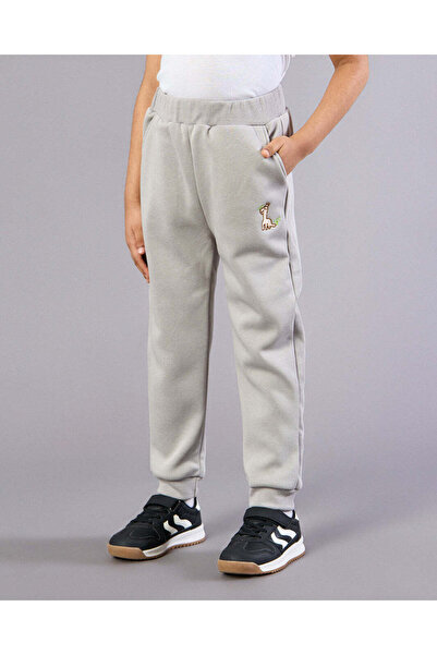 REDTAG بنطال رياضي رمادي مطرز للأولاد