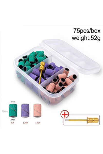 Choice4 Grit75pcs Nail Sanding Ring Bands 80# 120# 180# Grits Pedicure Manicu...