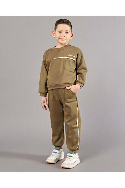 REDTAG Boys Green Printed Jog Set (2 Piece)