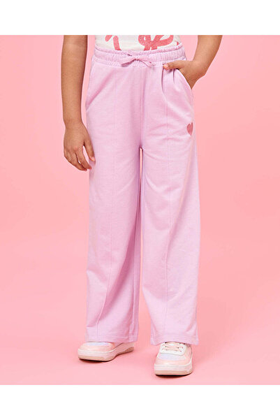 REDTAG Girls Pink Wide Leg Active Track Pants
