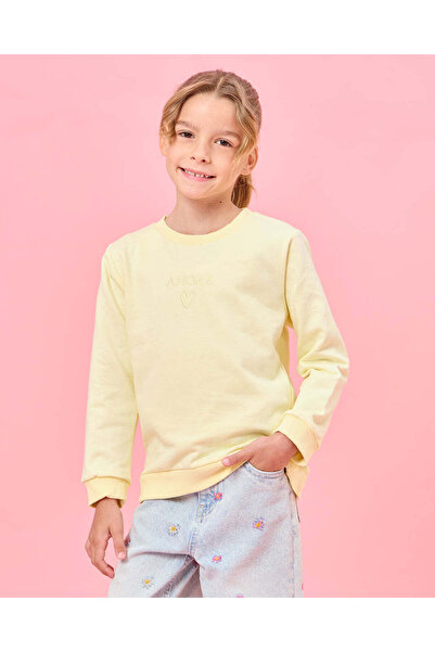 REDTAG Girls Yellow Solid Sweatshirt