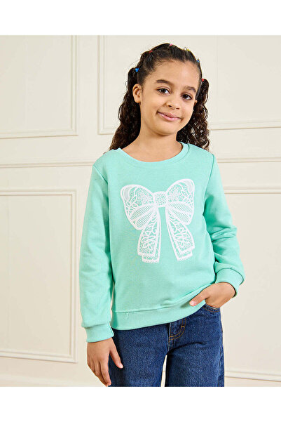 REDTAG كنزة صوفية زرقاء مطرزة للبنات