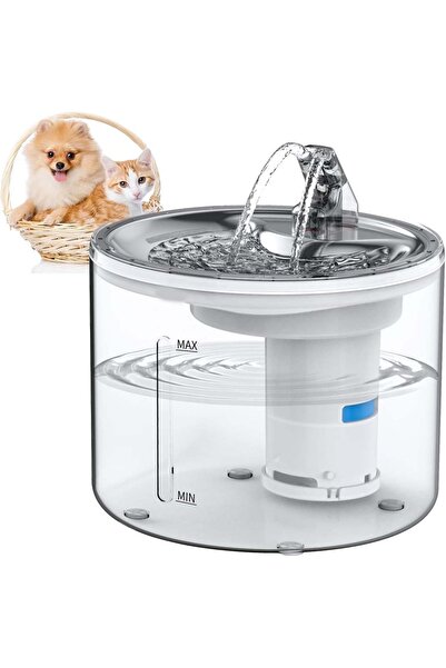 NO BRAND نافورة مياه للحيوانات الأليفة - موزع مياه أوتوماتيكي للقطط والكلاب م...