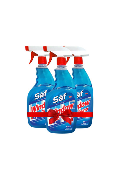 Saf Windows & Glass Cleaner Blue 750ml (Pack of 3) – Streak-Free Shine, Smudge & Fingerprint Removal