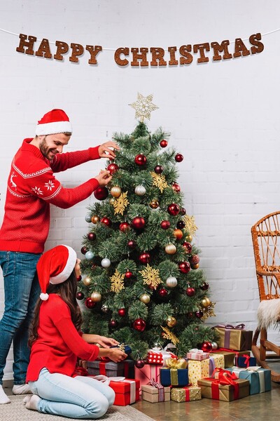 Artikel لافتة مكتوبة لعيد الميلاد السعيد باللون البني، يوم خاص، منظمة دعوة، ر...