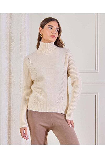 REDTAG Women Beige Knitted Sweater