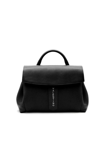 Valentino Kadın Kapaklı Deri El Çantası - Siyah