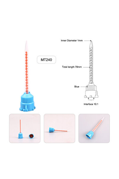 Choice5 MT240 50 قطعة/كيس رؤوس خلط مواد طب الأسنان، مواد طباعة الأسنان، أنابي...
