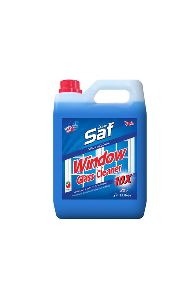 Saf Windows & Glass Cleaner Blue 5L – Streak-Free Shine, Powerful Smudge & Fingerprint Removal