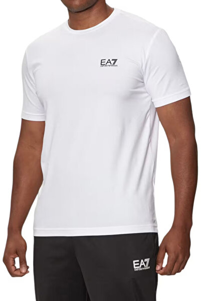EA7 Men's Full-Fit Short Sleeve Logo T-Shirt - White