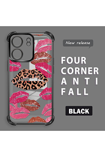 ucuc حافظة واقية من السيليكون الشفاف المتوافقة مع Xiaomi Poco C65 بأنماط الشفاه