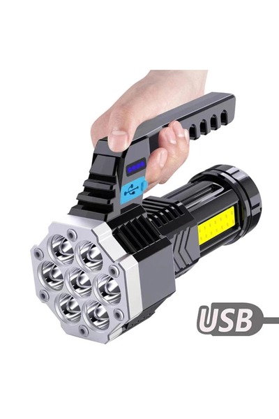 Generic Super bright flashlight with 7 LEDs and 4 light modes for travel and camping