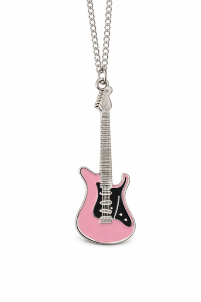 Mira Mini Elektro Gitar Kolye – Pembe | Rock Müzik Temalı Unisex Kolye