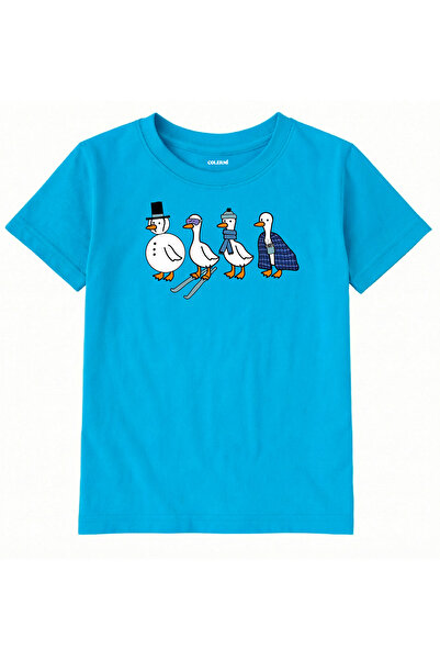 Colermi Cotton Fabric Children's T-Shirt – Four Geese Printed T-Shirt