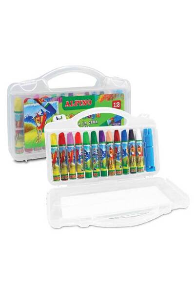 Alpıno Pastel Boya 12 Renk Plastik Kutu Dc-008296