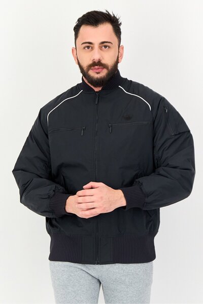 adidas جاكيت رجالي رياضي بأكمام طويلة مناسب للأنشطة الخارجية، أسود