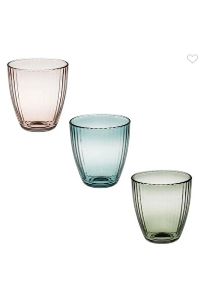 AB HOMES Σετ 3 ποτηριών «Deluxe», διαφορετικά χρώματα, ριγέ σχέδιο, 280 ml