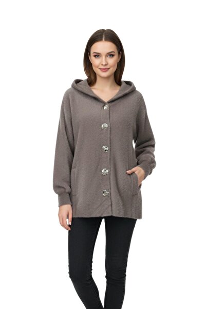 lavella Women's Hooded Sports Buttoned Knitwear Bearded Cardigan Bgl-St05073