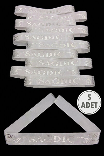 ZEYMERADE شريط أبيض فضي للوصيفات، 5 قطع من أساور المعصم، شريط لليلة الحنة وحف...