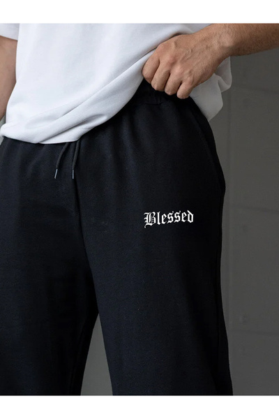 Freak Tshirt Black Printed Oversized Baggy Sweatpants – 3 Thread Wide Leg