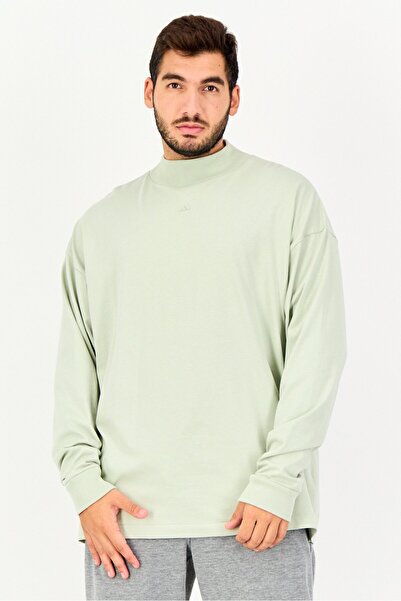 adidas Men Sportswear Fit Long Sleeve Outdoor Sweatshirt, Mint Green