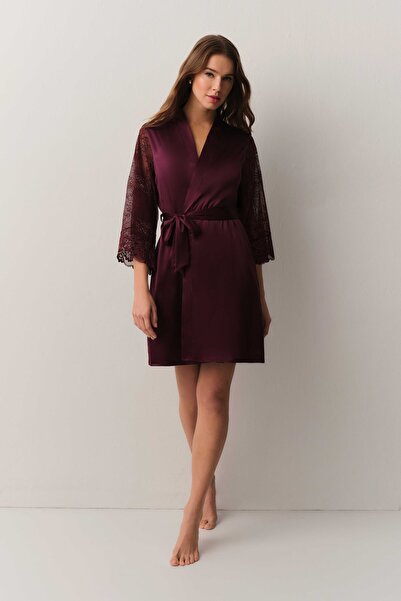 SUWEN Pearl Dantelli Kısa Sabahlık