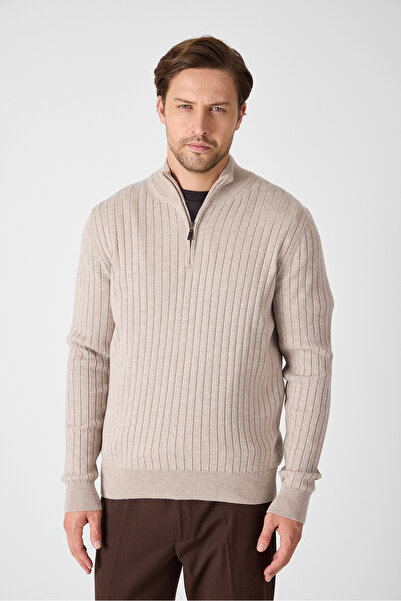 Frappoli Romulo Men's Light Mink Cotton Italian F Corded Fabric Half Zip D Mo...