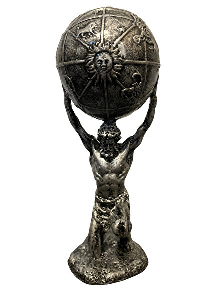 ArtemisDükkan ATLAS HEYKEL BİBLO 21 CM GÖKKUBBEYİ TAŞIYAN TİTAN