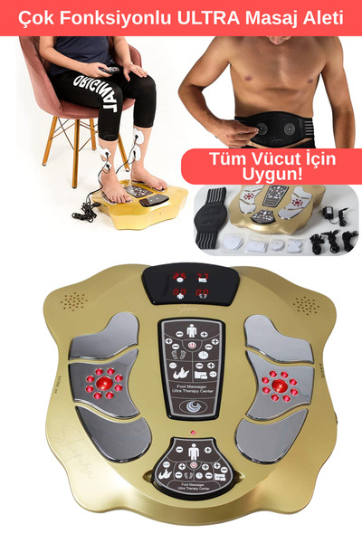 Shopura PREMİUM Fonksiyonel Ayak Masaj Aleti - Tens Cihazı - Tüm Vücut Ems Ma...