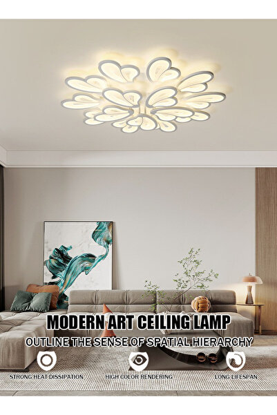 Generic مصباح سقف LED ثلاثي الألوان لغرفة المعيشة، تصميم بسيط لغرفة النوم الرئيسية، مصباح سقف في الردهة