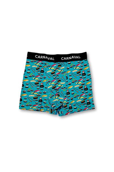 CARNAVAL SOCKS Carnaval Sushi Patterned Premium Cotton Men's Boxer - Green Color