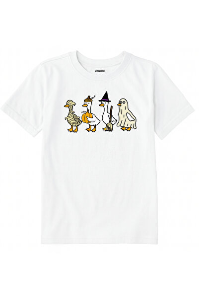 Colermi Cotton Fabric Children's T-Shirt – Costumed Geese Printed