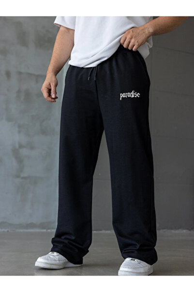 Freak Tshirt Black Printed Oversized Baggy Sweatpants – 3 Thread Wide Leg